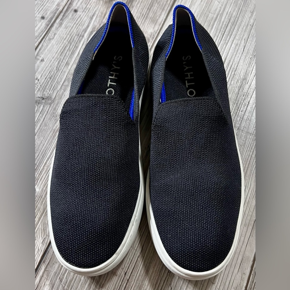 Rothy’s The Original Slip On Sneaker in Black Solid Casual Sporty Shoes - Picture 4 of 10